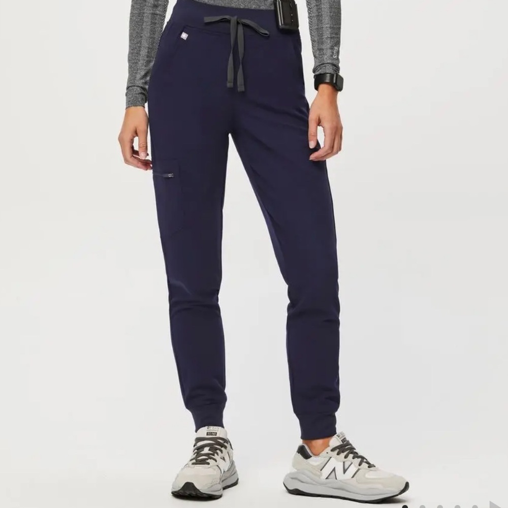 Figs Navy High Waisted Zamora Jogger Scrub Pants
